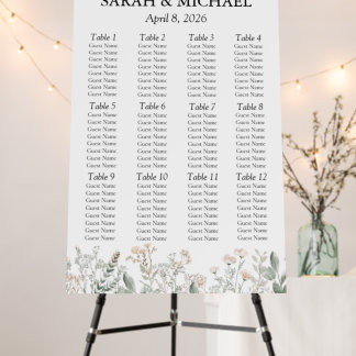 Forest Wildflowers Seating Chart Foam Board