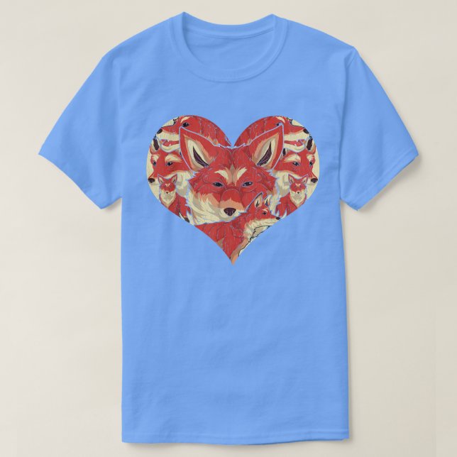 Forest Wildlife Foes Nature Animal Lover Heart Fo  T-Shirt (Design Front)