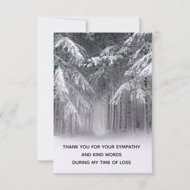 Forest Winter Snow Landscape Thank You Card (Front)
