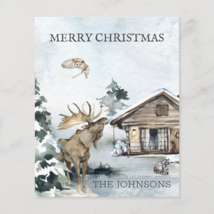 Forest Winter Woodland Cabin Budget Christmas