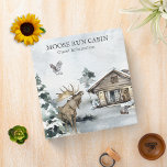 Forest Winter Woodland Cabin Guest Information   3 Ring Binder<br><div class="desc">This design was created through digital art. It may be personalized by clicking the customize button and change the background color, adding a name, initials or your favorite words. Contact me at colorflowcreations@gmail.com if you with to have this design on another product. See more of my creations or follow me...</div>