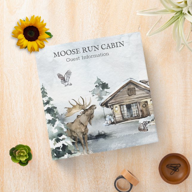  Forest Winter Woodland Cabin Guest Information   3 Ring Binder (Creator Uploaded)