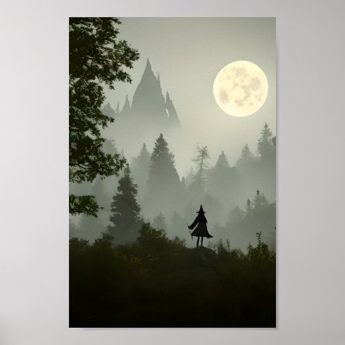 Forest Witch Art _ Halloween Poster