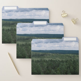 Forest With Blue Clouds Nature Landscape Photo File Folder