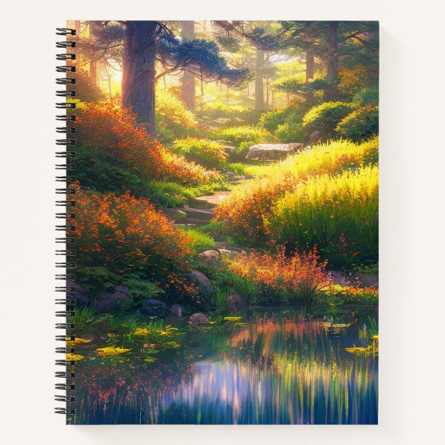 Forest with Sun-Kissed Ground Notebook (Front)