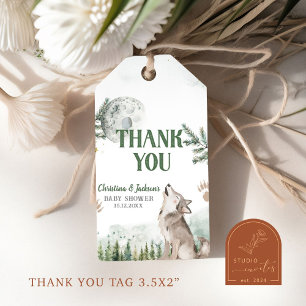 Forest Wolf Baby Shower Gift Tags