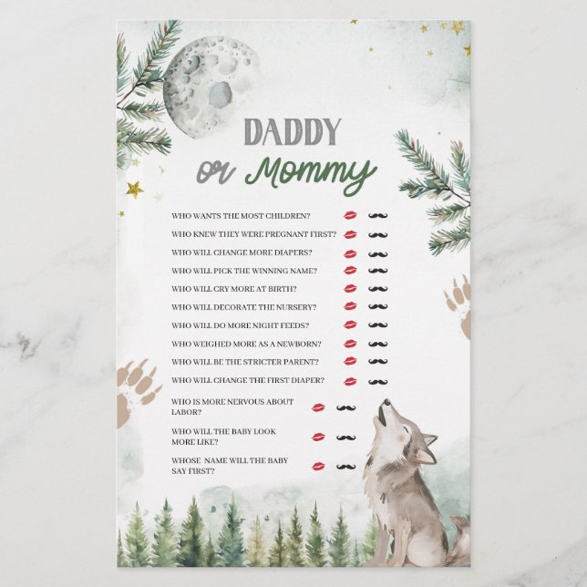 Forest Wolf Daddy or Mommy Games (Front)