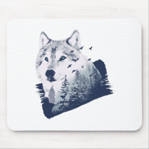 Forest Wolf Mouse Pad