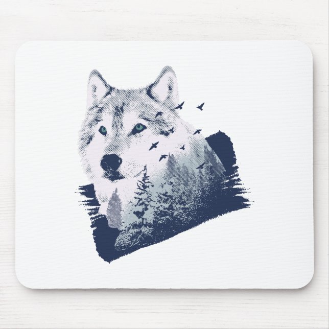 Forest Wolf Mouse Pad (Front)