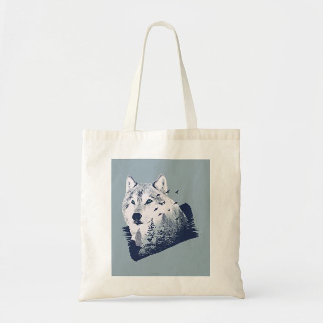 Forest Wolf Tote Bag (Front)