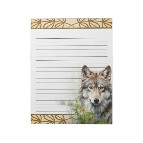 Forest Wolf Woodland Animals Nature Themed Notepad