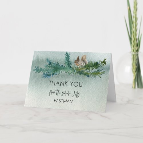 Forest Wonder Rustic Bridal Shower Thank You Card