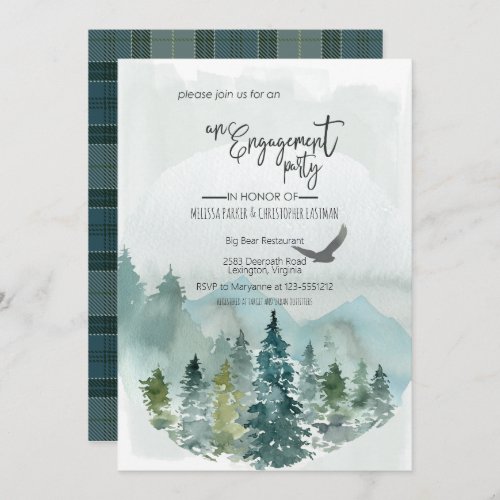 Forest Wonder Rustic Engagement Party Invitation