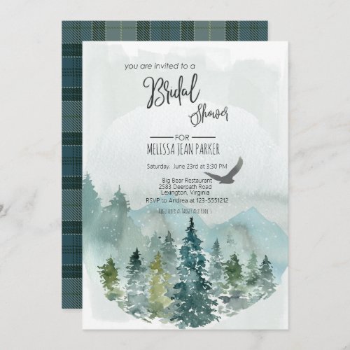 Forest Wonder Rustic Pine Bridal Shower Invitation