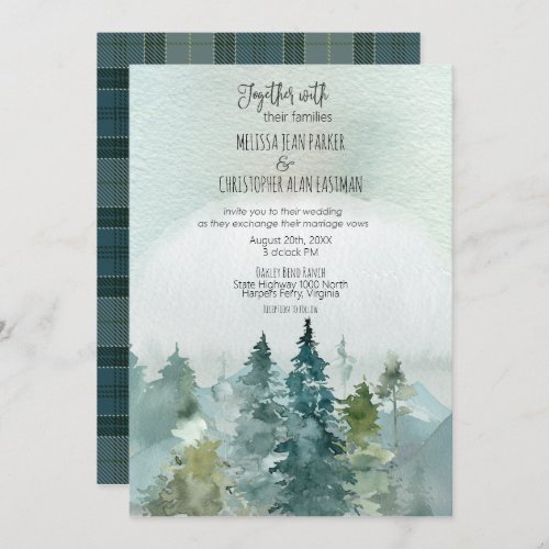 Forest Wonder Rustic Pine Wedding Invitation