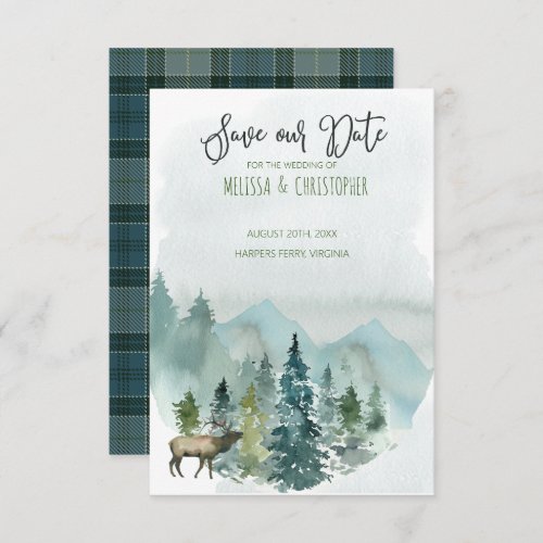 Forest Wonder Rustic Save Our Date  Invitation