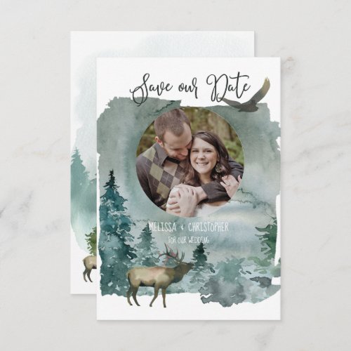 Forest Wonder Rustic Save Our Date  Invitation