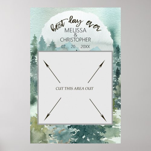 Forest Wonder Rustic Wedding Day Photo Booth Poster