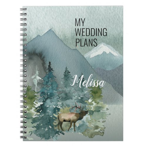 Forest Wonder Wedding Planner Name Notebook