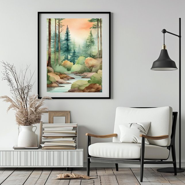 Forest Wonderland in Watercolor  Poster (Forest Wonderland in Watercolor Poster)