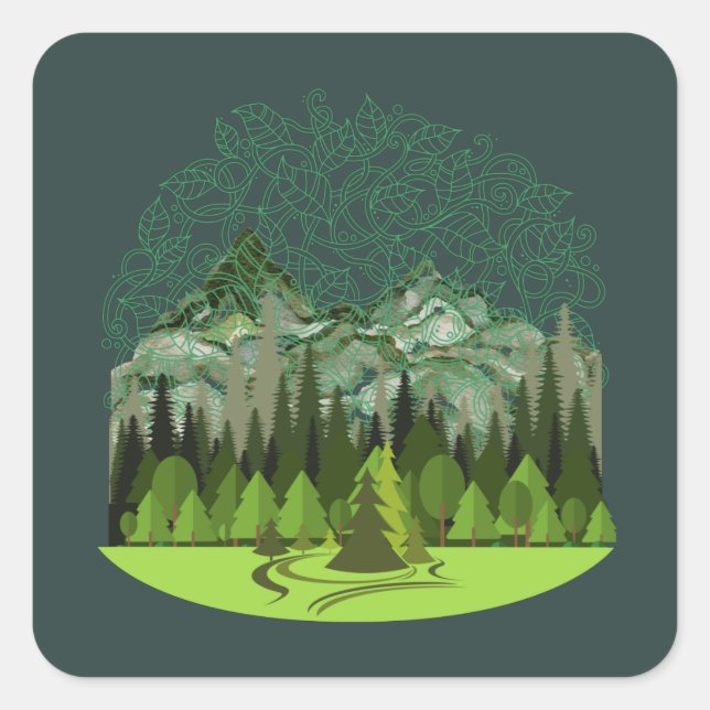 Forest, Wood, Nature Square Sticker (Front)