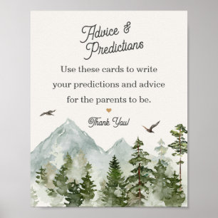 Forest Woodland advice for baby shower sign