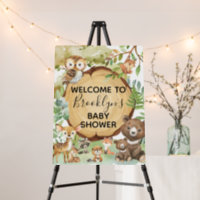 Forest Woodland Animal Baby Shower welcome Board