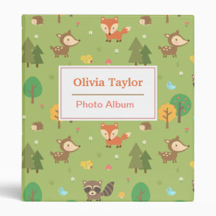 Forest Woodland Animal Pattern For Kids Binder