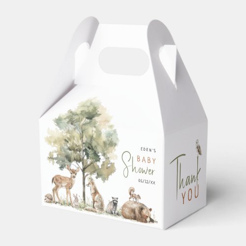 Forest Woodland Animals Adventure Baby Shower  Favor Boxes