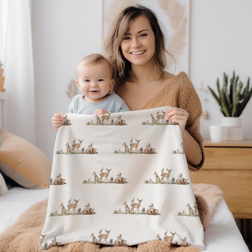 Forest Woodland Animals Baby Blanket