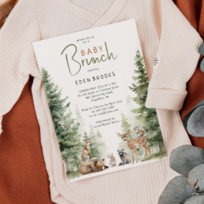 Forest Woodland Animals Baby Brunch Invitation
