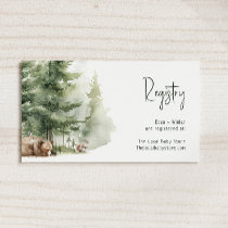 Forest Woodland Animals Baby Registry Enclosure Card