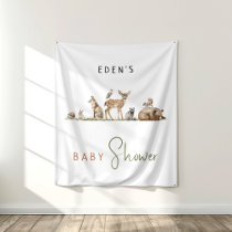 Forest Woodland Animals Baby Shower Backdrop