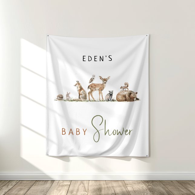 Forest Woodland Animals Baby Shower Backdrop (Creator Uploaded)