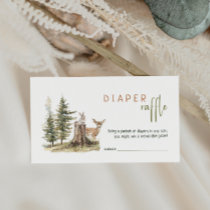 Forest Woodland Animals Baby Shower Diaper Raffle Enclosure Card