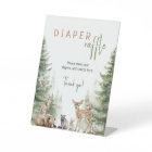 Forest Woodland Animals Baby Shower Diaper Raffle