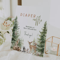 Forest Woodland Animals Baby Shower Diaper Raffle