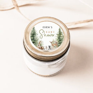 Forest Woodland Animals Baby Shower Favor Classic Round Sticker