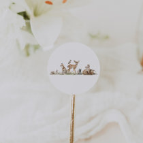 Forest Woodland Animals Baby Shower Favor Classic Round Sticker