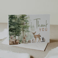 Forest Woodland Animals Baby Shower Folded