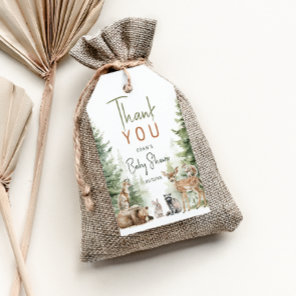 Forest Woodland Animals Baby Shower Thank You Gift Tags