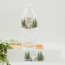 Forest Woodland Animals Baby Shower Water Bottle Label