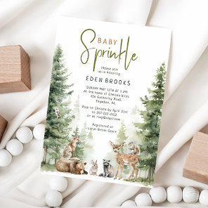Forest Woodland Animals Baby Sprinkle Invitation