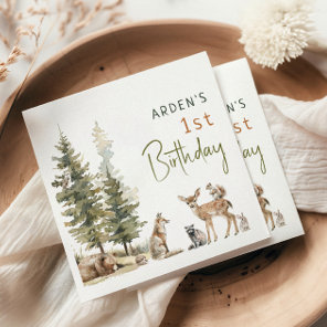 Forest Woodland Animals Birthday Party Napkins