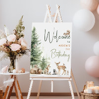 Forest Woodland Animals Birthday Welcome