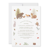 Forest Woodland Animals Cute Baby Shower Invitation