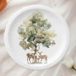 Forest Woodland Animals | Deer Family Baby Shower Paper Plates<br><div class="desc">Introducing our forest woodland animals | deer family baby shower paper plates, perfect for a cute and whimsical celebration! Featuring a watercolor forest story theme with an adorable family of deer, it's great for a gender-neutral shower. This bohemian-inspired design sets a sweet and simple scene with its natural landscape of...</div>