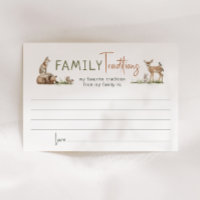 Forest Woodland Animals Family Traditions Card