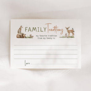 Forest Woodland Animals Family Traditions Card