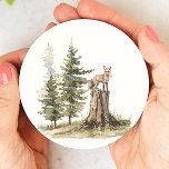 Forest Woodland Animals | Fox Baby Shower Round Paper Coaster<br><div class="desc">Introducing our forest woodland animals | fox baby shower round paper coaster – perfect for a cute and whimsical celebration! Featuring a watercolor forest story theme with an adorable fox on a log, it's great for a gender-neutral shower. This bohemian-inspired design sets a sweet and simple scene with its natural...</div>